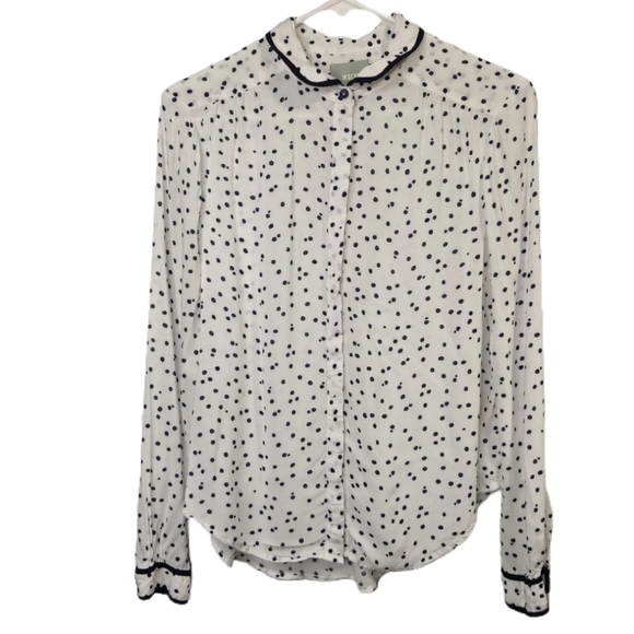 Anthropologie Tops - Maeve Anthropologie Peter Pan Polka Dot Blouse 4